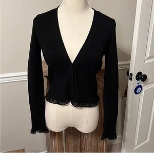 For Love and Lemons Black Cardigan Size Small